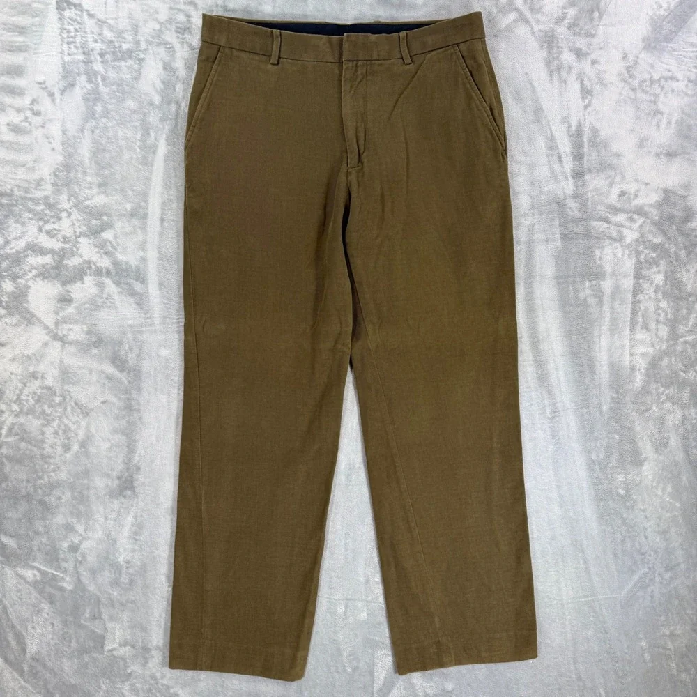Banana Republic Straight Leg Chino Trousers Men's Size 34x32 Olive Brown Pants